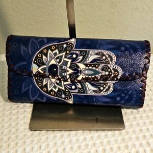Hamsa Hand Blue Wallet